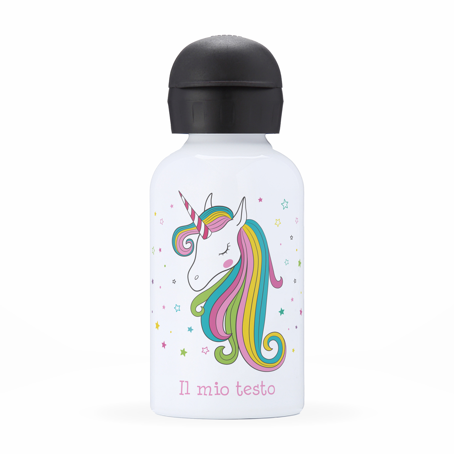 Borraccia termica personalizzata da bambino - Unicorno, arcobaleno