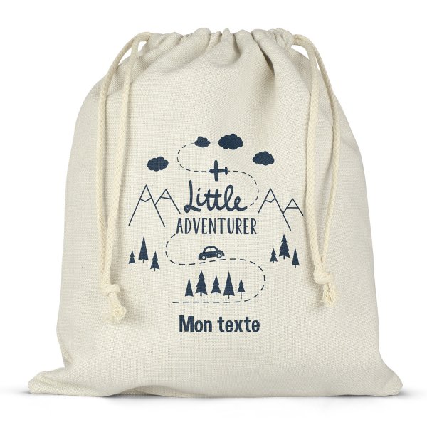 Borsa per contenitore porta-pranzo, con lacci, personalizzata - Little adventurer