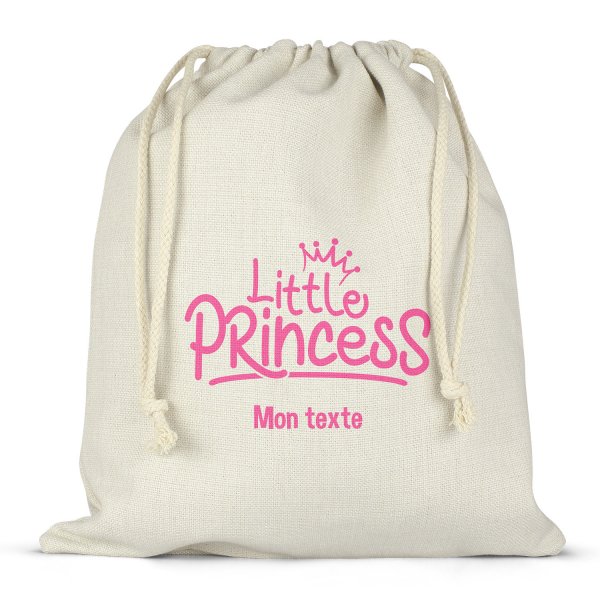 Borsa per contenitore porta-pranzo, con lacci, personalizzata - Little Princess