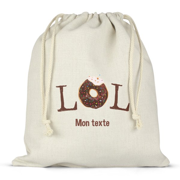 Borsa per contenitore porta-pranzo, con lacci, personalizzata - LOL