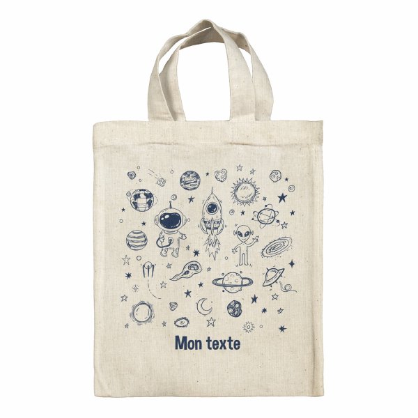 Borsa tote bag, contenitore porta-pranzo personalizzato - Galassia