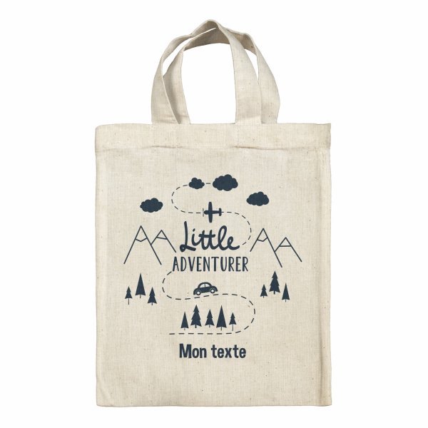 Borsa tote bag, contenitore porta-pranzo personalizzato - Little adventurer