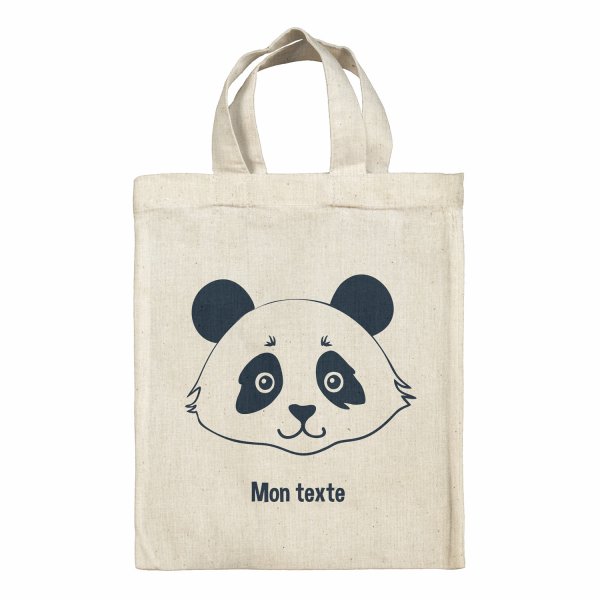 Borsa tote bag, contenitore porta-pranzo personalizzato - Panda