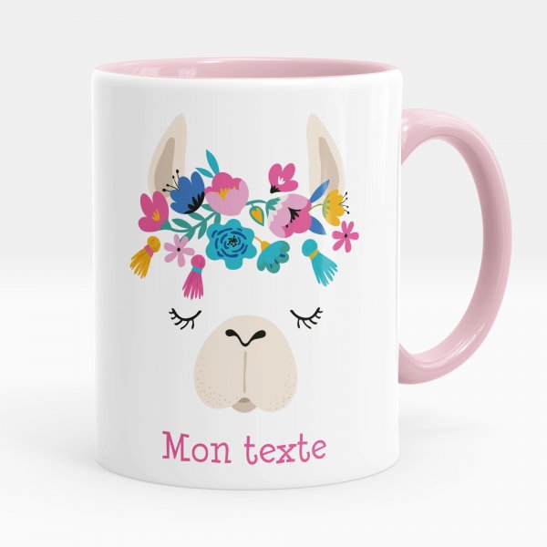 Tazza personalizzata - Lama, motivo: floreale