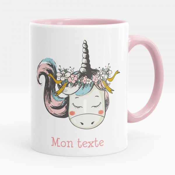 Tazza personalizzata - Unicorno, fiori